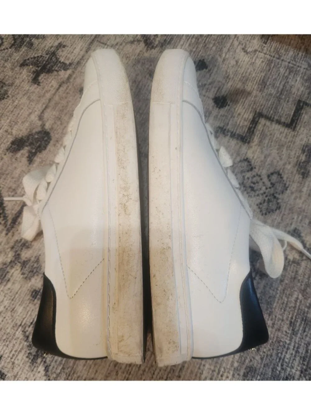 Kate Spade Women's Sz. 9.5B Alanna White & Black Leather Sneakers